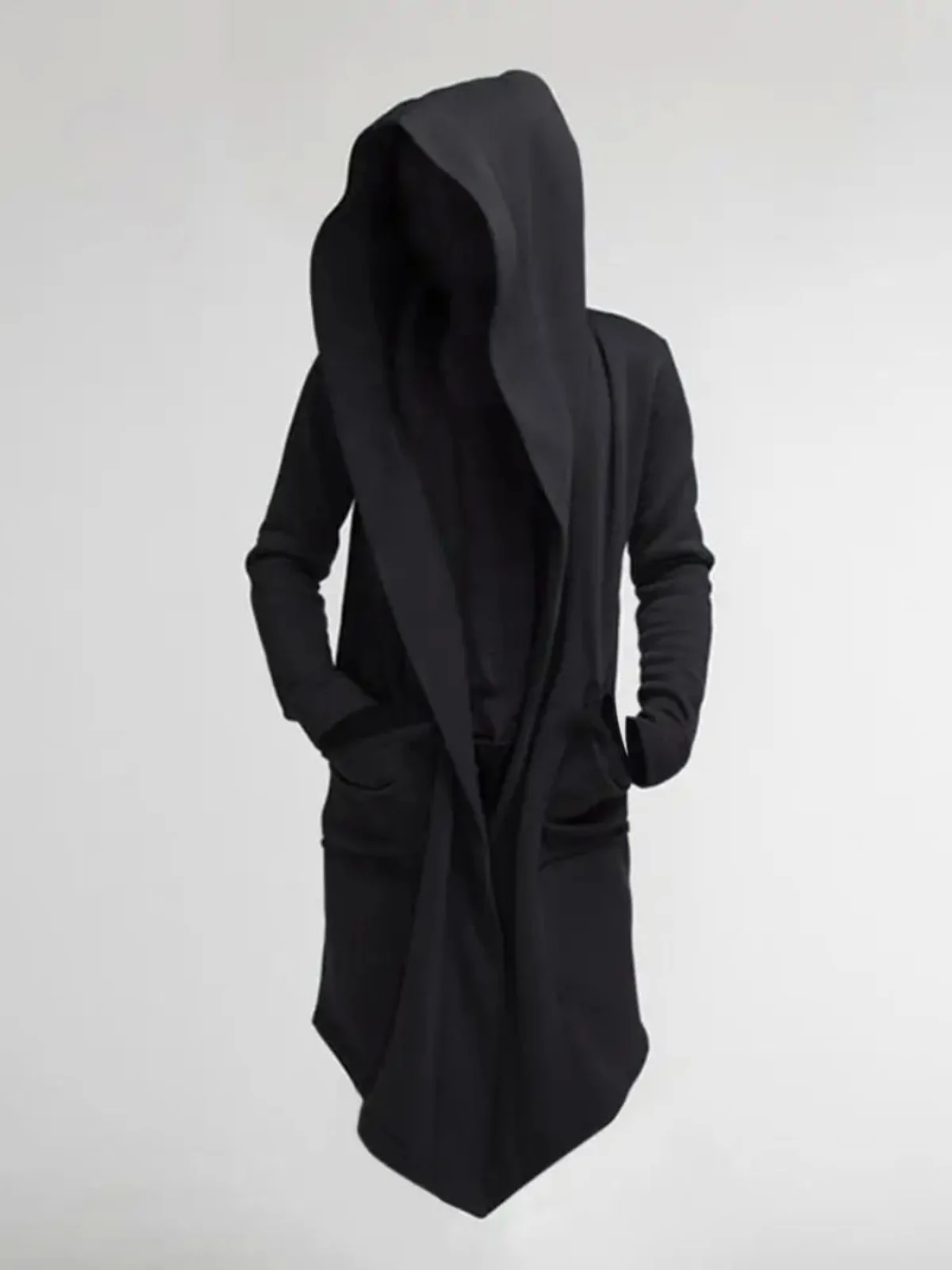 

Men's Hooded Jaet Medium Length Coat Youth Faion Autumn Windproof Outerwear Long Sve Slim Fit Sle Other Material