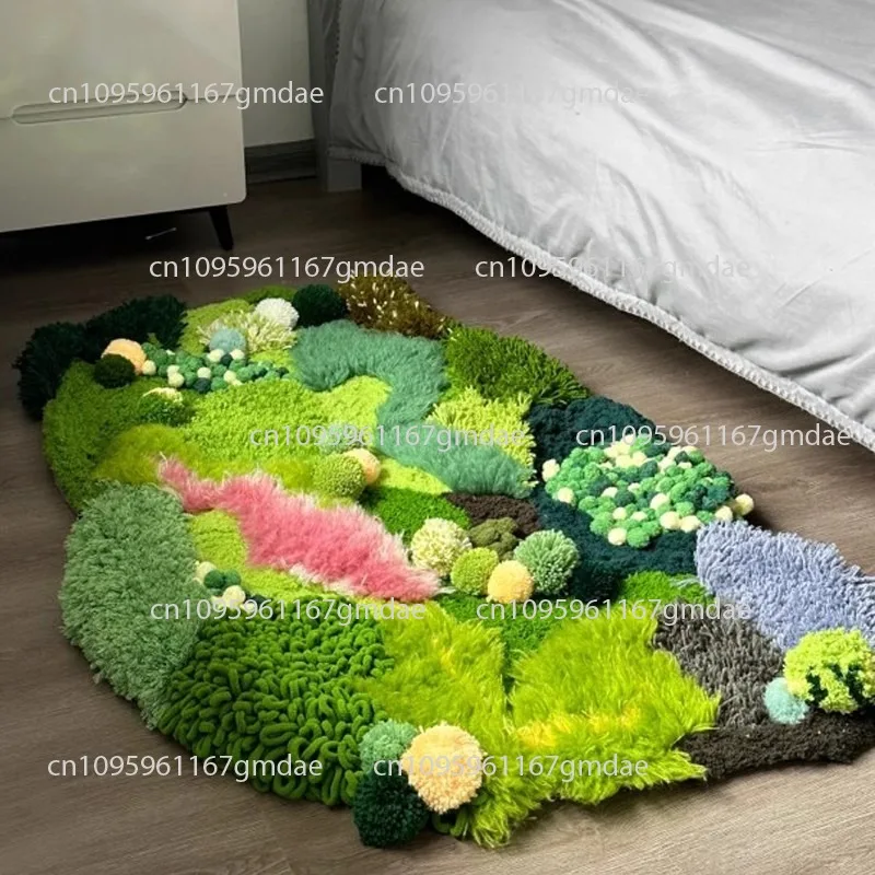 

Moss carpet handmade DIY hand woven material bag