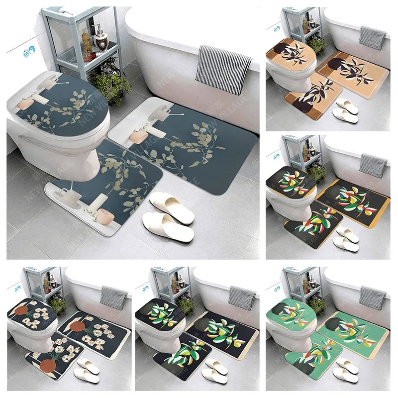 Anti-slip Bath Mat Bathroom Small Rug Shower Mat Decorative Absorbent Foot Mat Entrance Bathtub toilet rug Morandi Nordic Modern