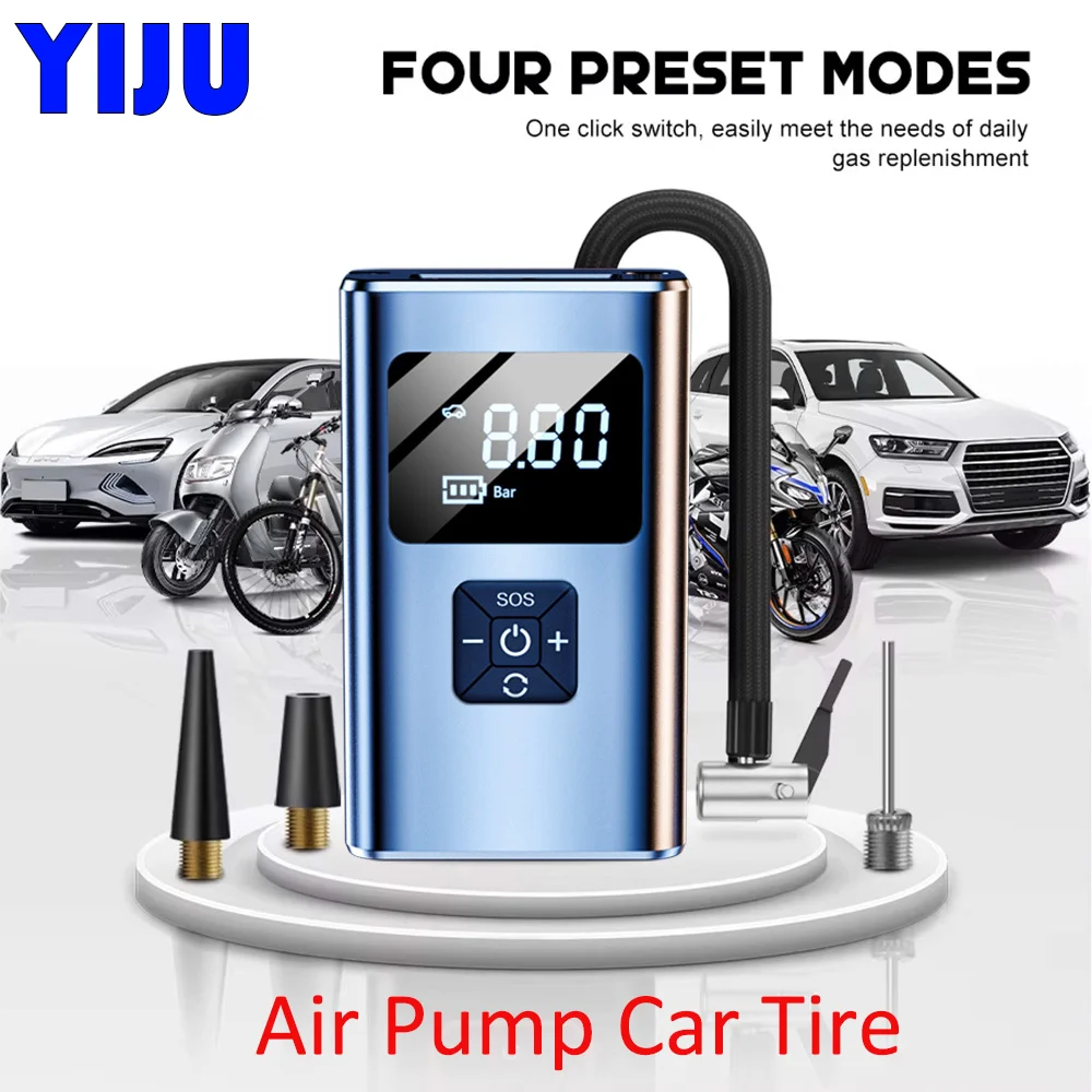 

Автомобильный беспроводной насос для накачивания с цифровым дисплеем, насос для накачивания шин для электромобилей, портативный беспроводной воздушный насос Xiaomi