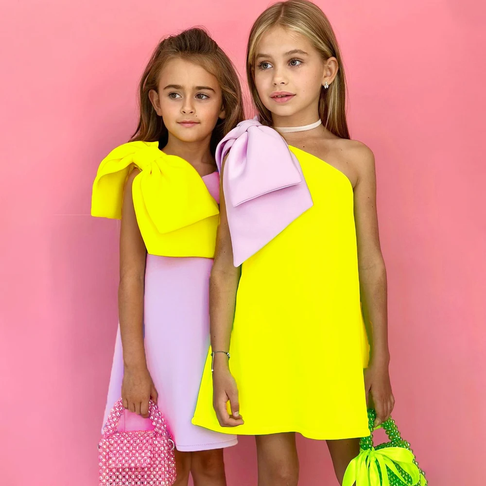 EidalFitr-vestido de fiesta para niñas, traje de princesa con lazo, sin mangas, para vacaciones, novedad de 2024