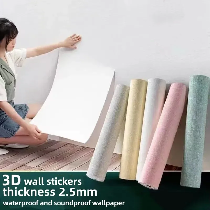 

Self-adhesive Waterproof Wall Stickers Thickened 3D Linear Pattern Wallpaper for Home Living Room Wall Decoration