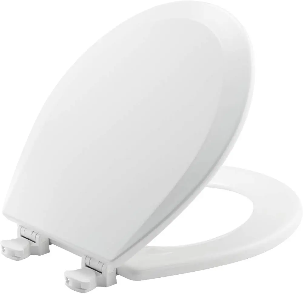 

Easy Clean Round Toilet Seat with Quick Change Hinges, Cotton White, 1 Pack