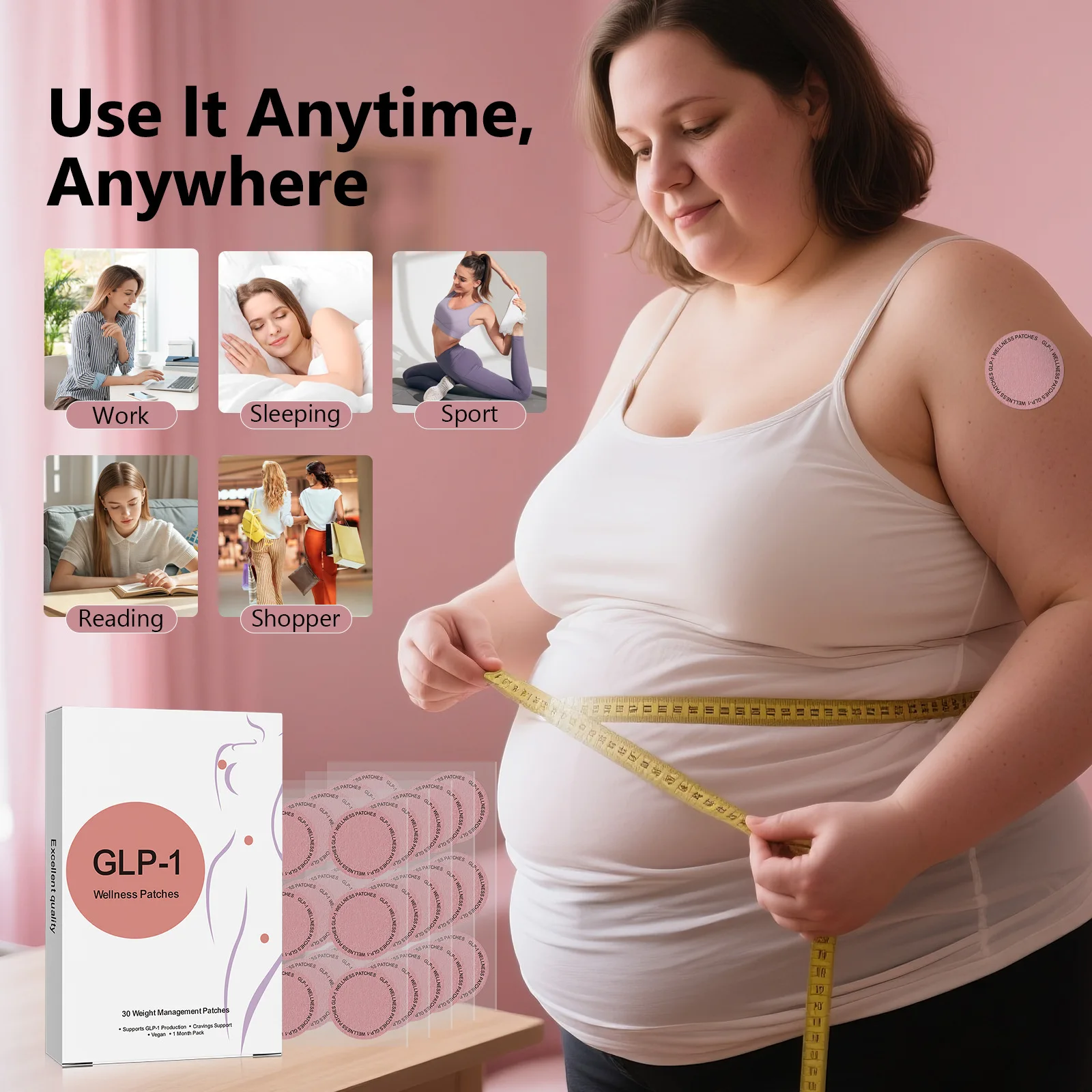 Body care patch, shaping and showing off body curves, lazy arm and abdominal skin shaping patch, weight loss patch