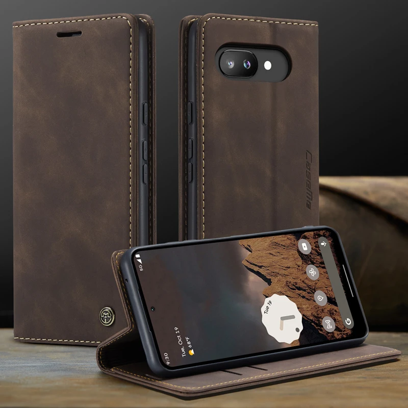 

CaseMe For Google Pixel 9A чехол Luxury Flip Retro Leather with Card Slots Wallet Dropproof Phone Cover Fundas