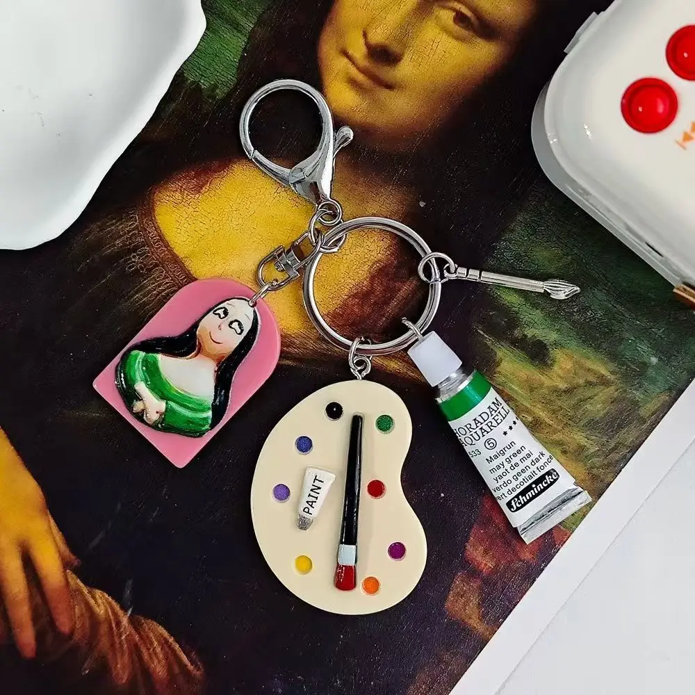 1 قطعة عباد الشمس فان جوخ النفط اللوحة المفاتيح الرسام الفن طالب حلقة رئيسية هدية عيد ميلاد فريدة من نوعها