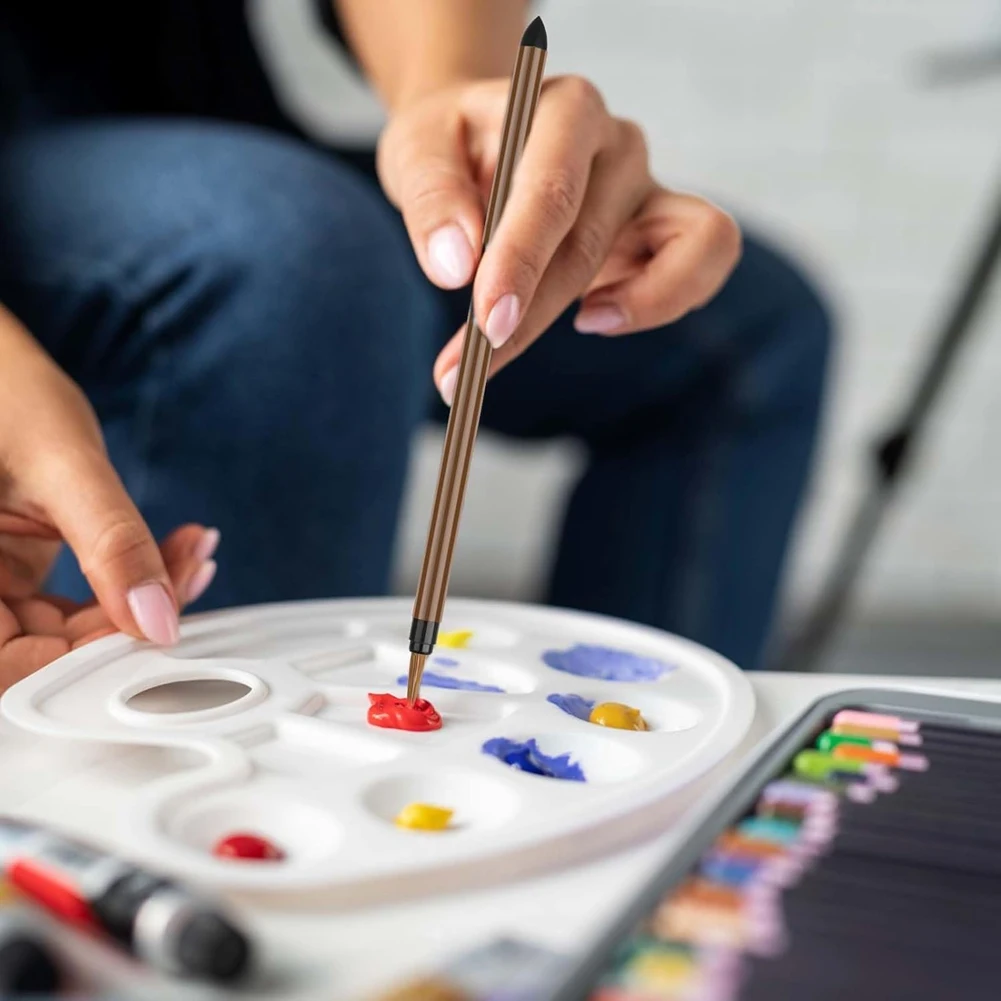 

ABFM-11 Pieces Pottery Glaze Tools Different Shapes Wooden Brushes Brush Set For Students Artists Adults