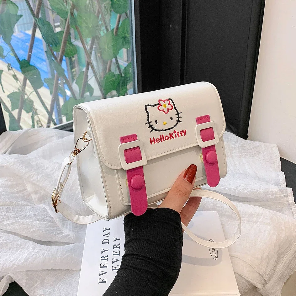 

Sanrio Pu Square Bag Anime Shoulder Bags Kawaii Messenger Tote Cute Cartoon Backpacks My melody Cinnamorol Kuromi Fashion Bags