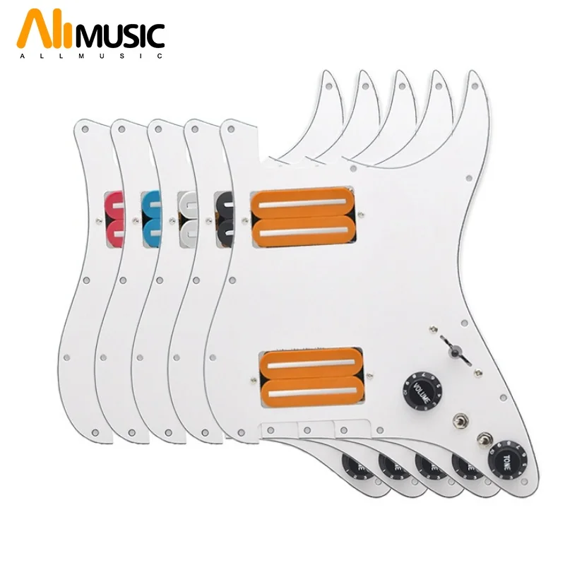 HH-Coil Splitting Electric Guitar Pickguard Two Blade Style High Output-15K with Two Humbucker Loaded Prewired Scratchplate