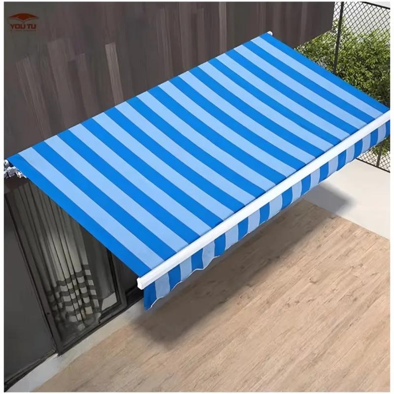 High Quality Outdoor 4x3 Balcony Retractable Canopy Shade Side Awning Polyester Sail Rain Protection Outdoor Garden Use