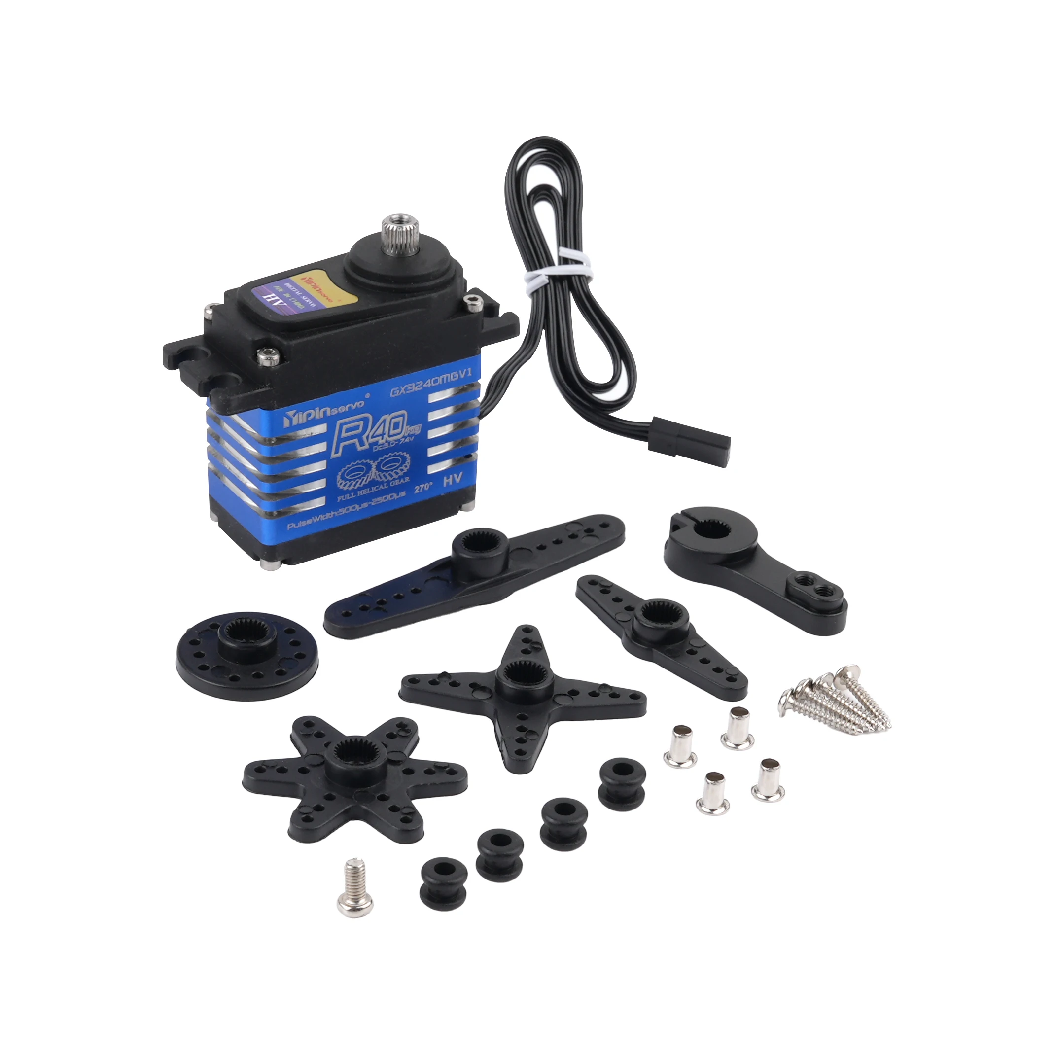 40KG 디지털 YP3240SMG 서보 모터 방수 Ip68 높은 토크 180/270/360/357 학위 서보 전원 부품 RC 자동차 크롤러 장난감