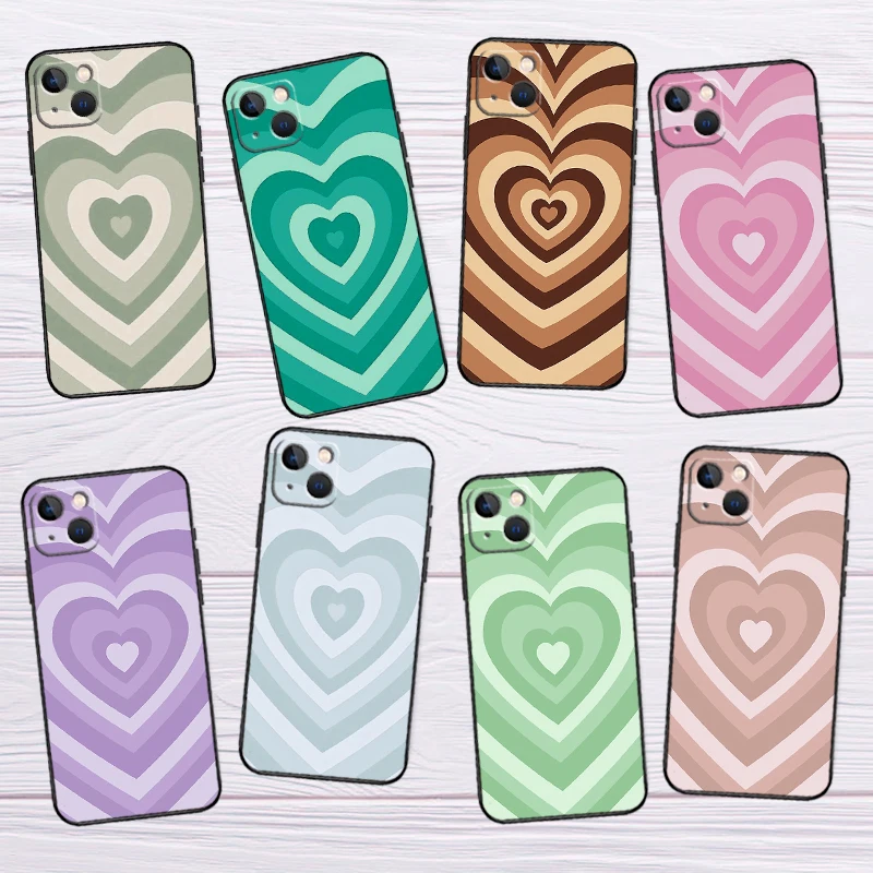 Latte Love Brown Heart Aesthetic Case For Samsung Galaxy A57 A17 A55 A35 A15 A56 A36 A26 A16 A54 A34 A14 A12 A32 A52 A13 A53