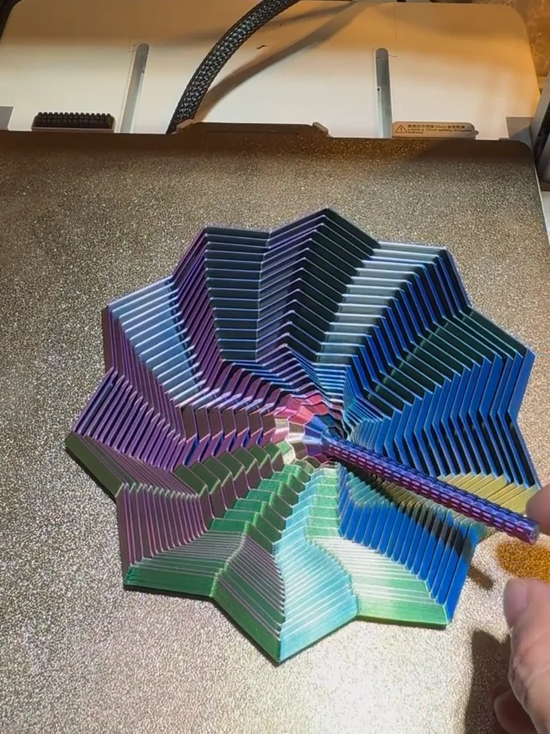 3D-gedruckter achteckiger Ring, magisches stereoskopisches Stressabbau-Spielzeug, Spiralillusion, Stressreduzierer, Geschenk für Freunde und Kinder