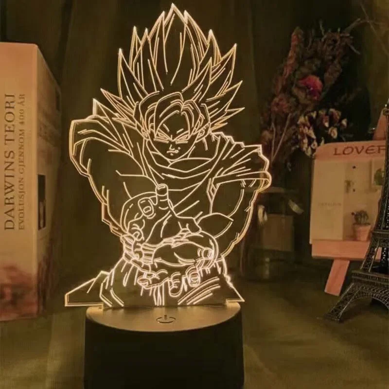 Dragon Ball LED Night Light Anime Super Saiyan Son Goku Vegeta 3d Mini Touch Night Table Lamp Toys for Kids Xmas Gift