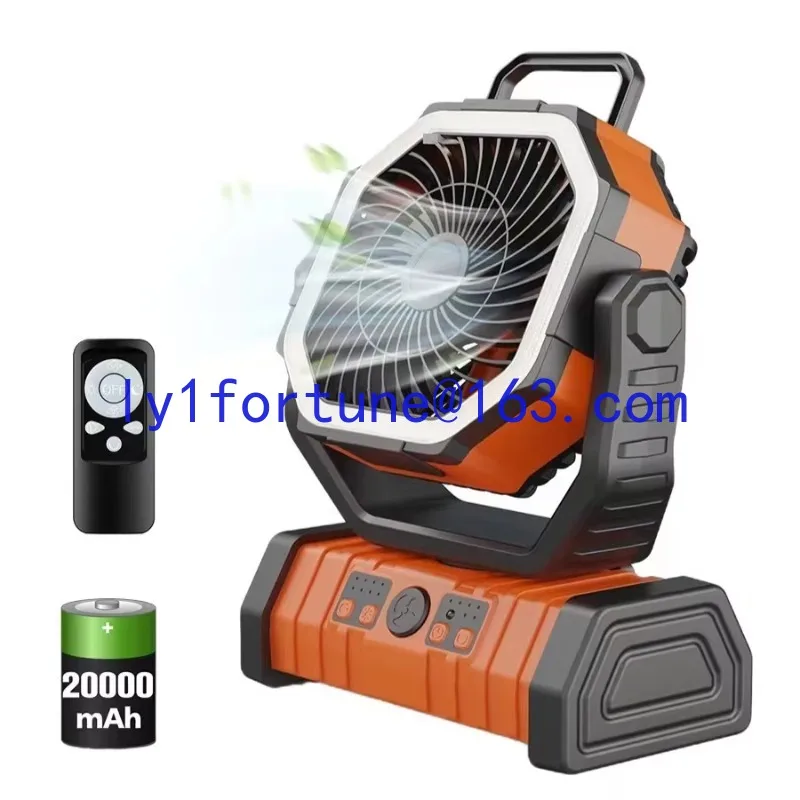 

20000mAh Portable Charging Fan, USB Fan with Light Emitting Diode, Battery Power Pack, Outdoor Workbench, Cold Air Cooling Fan