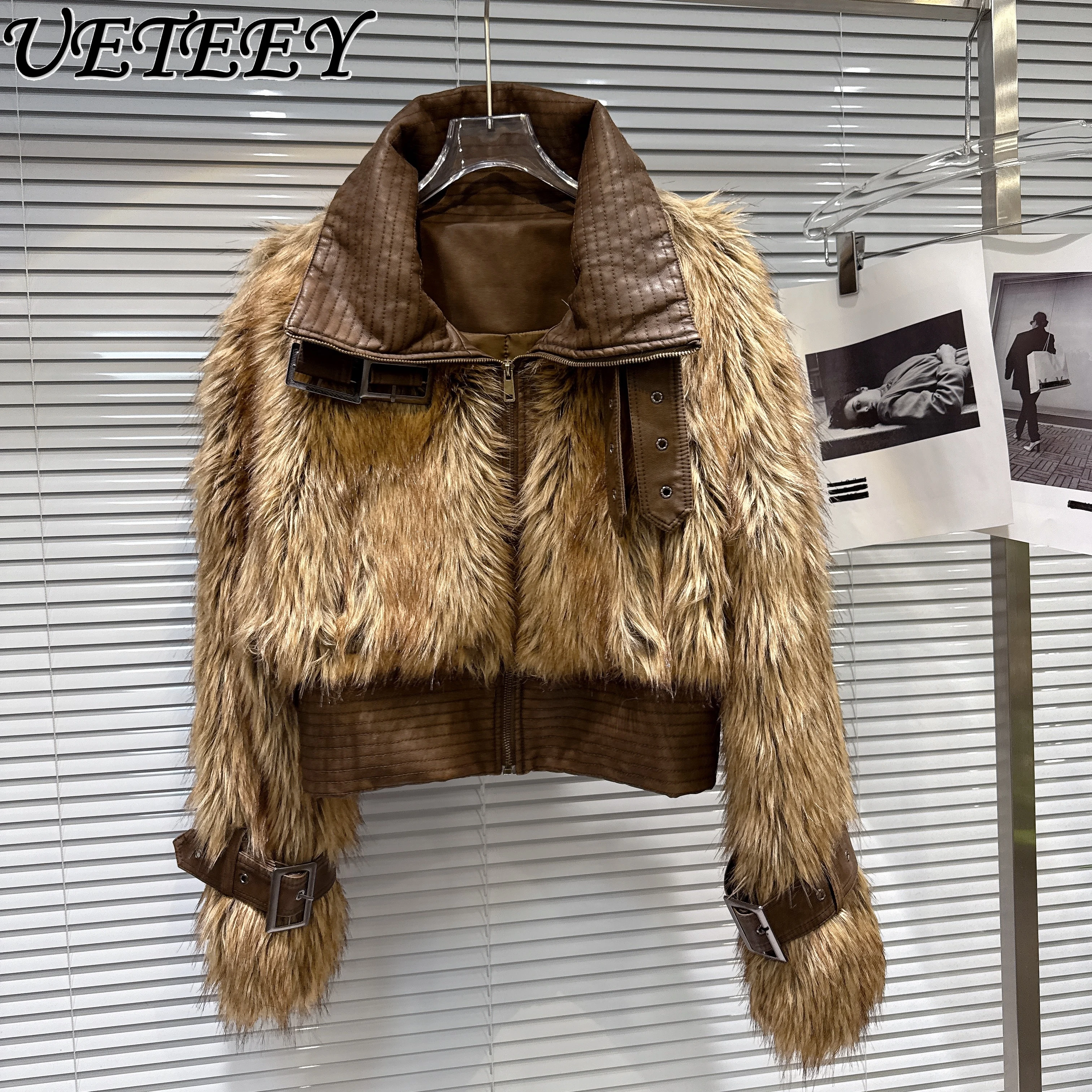 2025 شتاء جديد حلو كول حار بنات صديقة للبيئة الفراء والجلود تصميم معطف الفرو قمة فاخرة رقيق الدافئة قصيرة فروي سترة #1