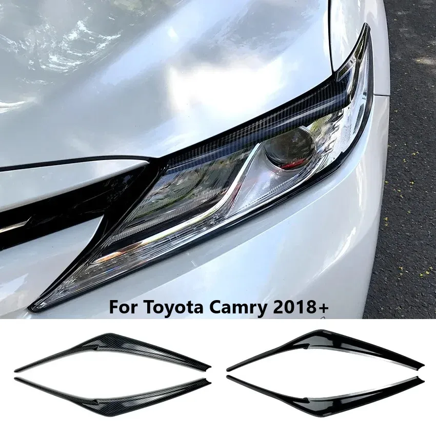 

Веки передних фар автомобиля для Toyota Camry 2018 +, крышка для фар, накладка для бровей, запасные части для ресниц, тюнинг, автомобильные аксессуары