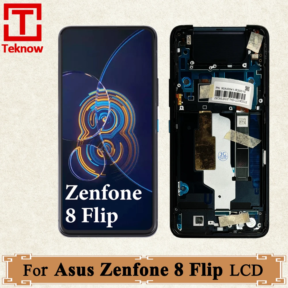 

6.67" Super AMOLED For Asus Zenfone 8 Flip LCD Display Touch Screen Digitizer Assembly For ZS672KS Display I004D LCD Replacement