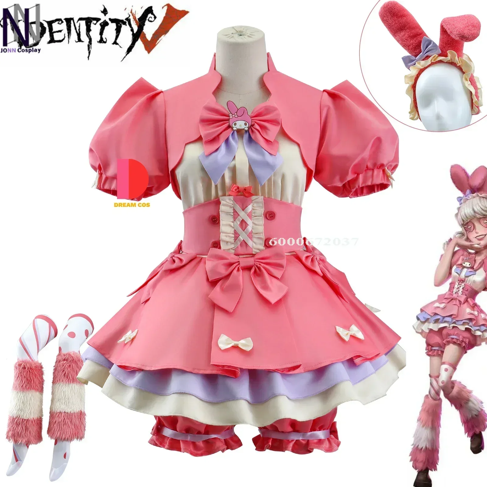 

Identity V Game Lily Barrier Cosplay Cheerleader Costume Pink Dress Uniform Wig Anime Role Play Outfit Women Halloween Carnival