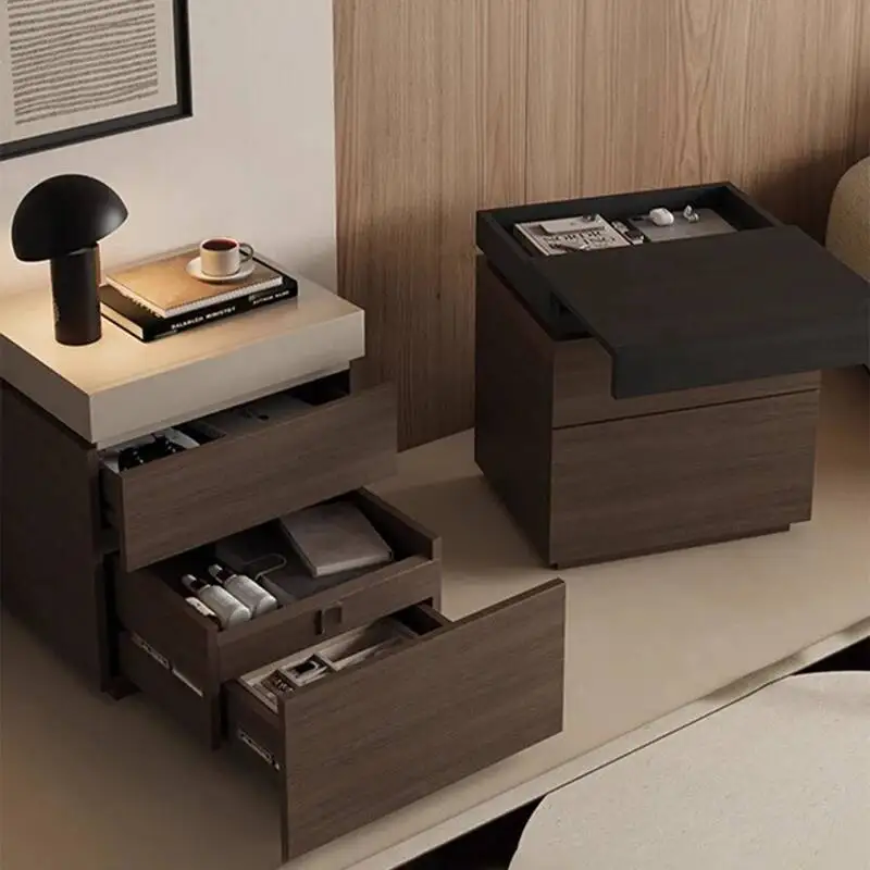Wood Solid Hidden Bedside Table Hidden Storage Locker Multifunctional Nightstands Storage Locker Chest Of Drawers Coffee Tables