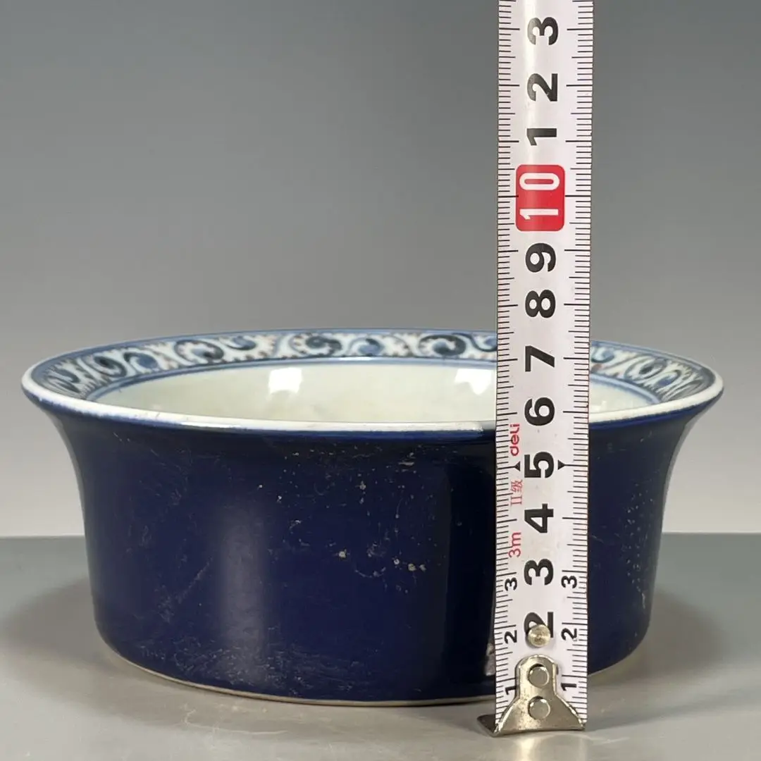 Ji Blue Glaze Underglaze Blue Copper Red Dragon Pattern Porcelain Jar Chinese Collectible Cultural Play Ceramic Vat