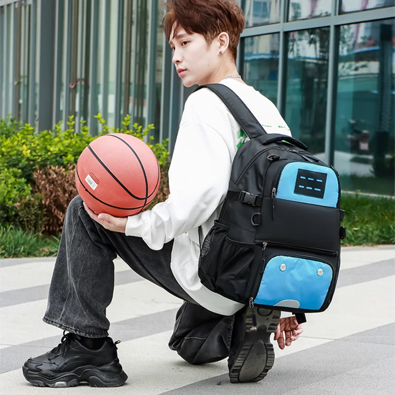 Basketball Backpack Waterproof Sports Backpack Outdoor Soccer Bag Large Capacity Student Backpack with Separate Shoe Compartment