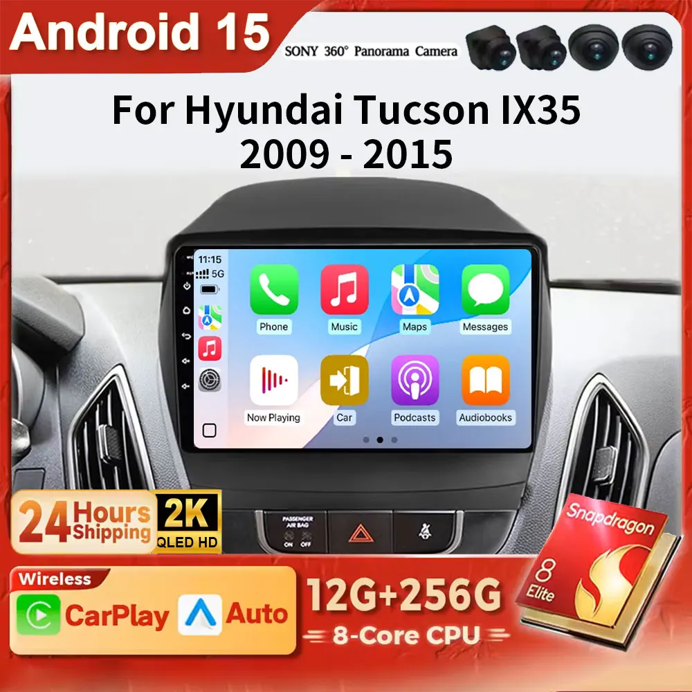 

Android 15 Car Radio Carplay For HYUNDAI TUCSON IX35 2009 - 2015 Navigation GPS Auto Multimedia Player Stereo No 2din 5G WiFi
