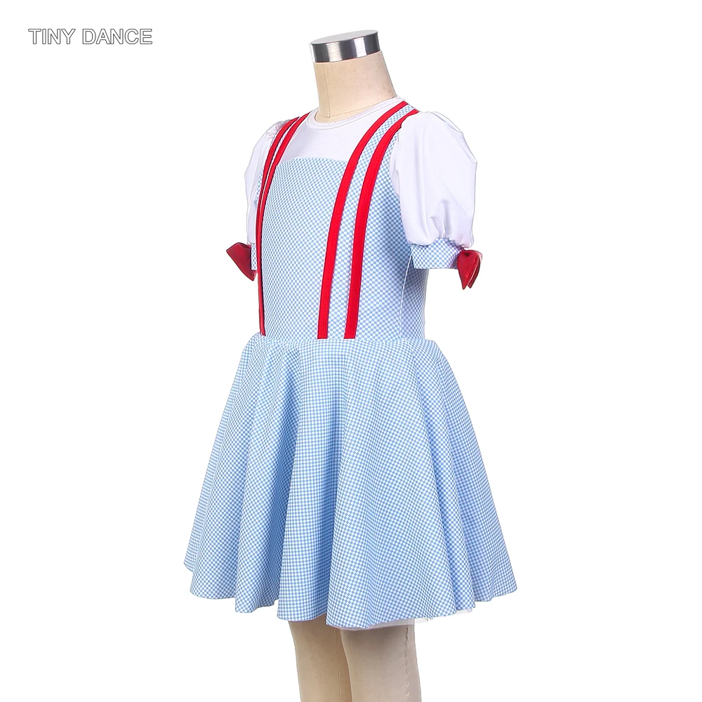 Short Sleeves Ballet Dress for Girls Ballerina Dance Wear Theather Costume Sky Blue Dancing Clothes Performance Tutu Skirts