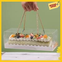 10PCS Transparent Cake Box With Handle Cupcake Swiss Clear Plastic Portable Container Holder Packing Gift Box