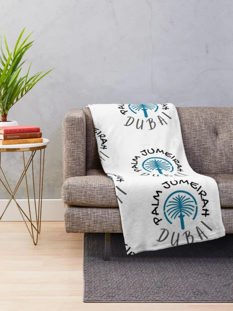 Palm Jumeirah - Dubai Throw Blanket Flannels Designers Sofa Blankets