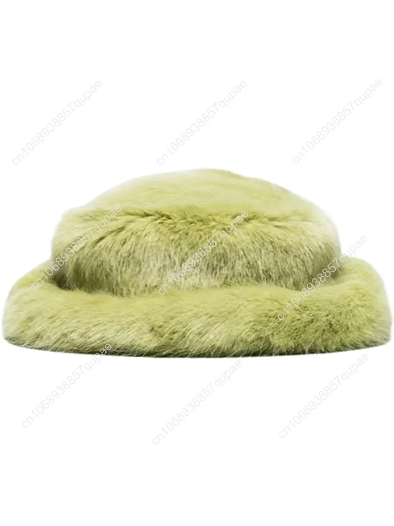 

Women Winter Faux Fur Bucket Hat Solid Color Fluffy Warm Fisherman Cap Streetwear