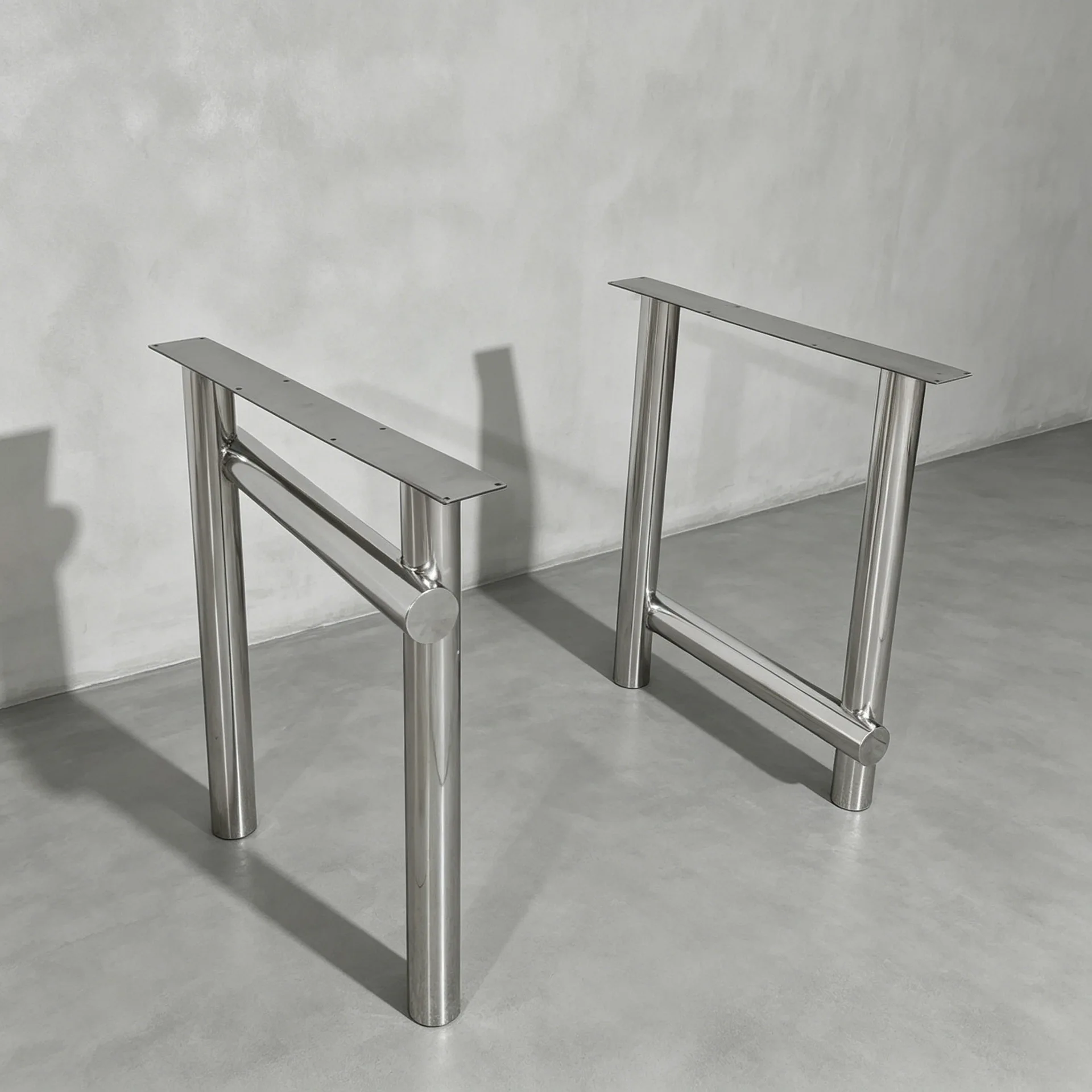 Stainless steel electroplated table legs, stainless steel dining table base, high-end household long table leg bracket