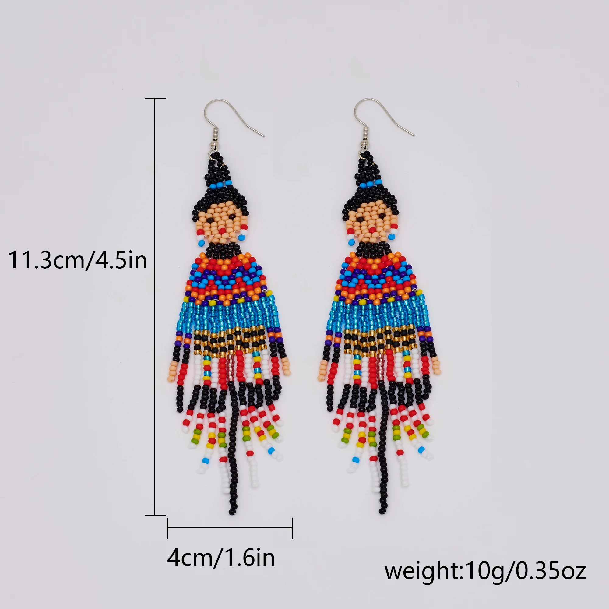Bohemian tassel earrings, character earrings, boy and girl earrings couple earrings