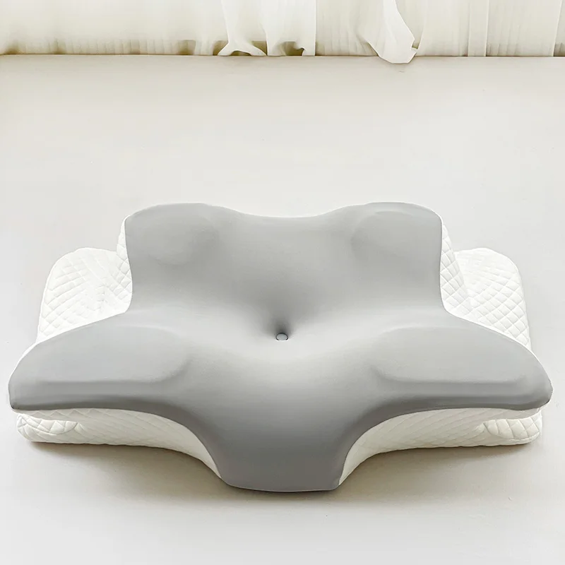 Ergonomic Memory Foam Pillow, Contour Neck Pillow for Side/Back Sleepers, Washable Pillowcase
