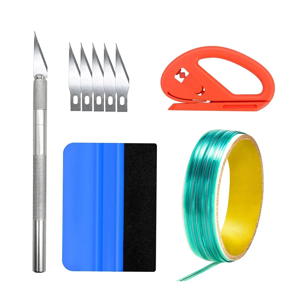 Kit de ferramentas para embrulho de vinil, 9 peças, linha de acabamento, kit de ferramentas para embrulho de carro, ferramenta de tingimento de janela de veículo, conjunto de folha automática, corte de envoltório de vinil zippy