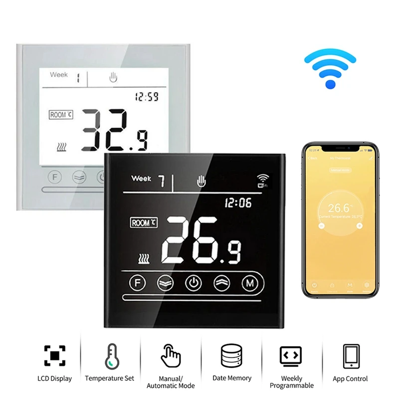 MAKE-Tuya สมาร์ทอัจฉริยะ Wifi Thermostat ไฟฟ้า/น้ํา/หม้อต้มแก๊สชั้นอุณหภูมิความร้อน Controller 16A