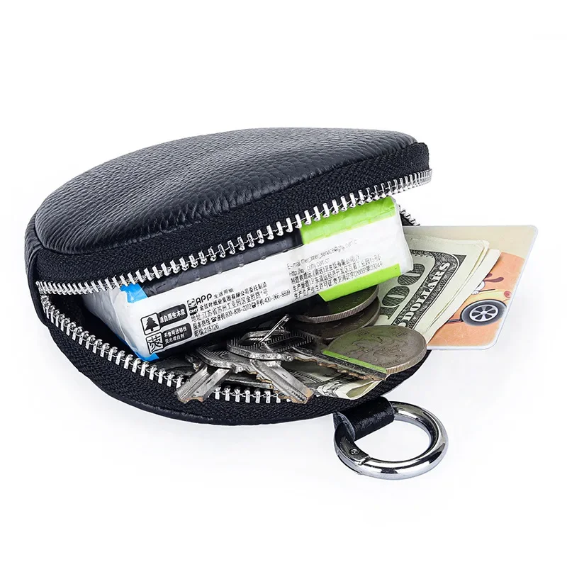 Coin Purse Leather Molle Pouch Accessories Round Card Holder Pouch Purse Wireless Headset Pack Rounded Change Wallet EDC Pouches