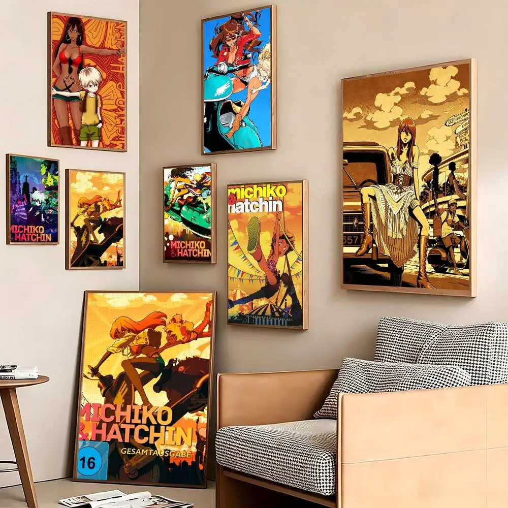 Crime Adventure Anime M-Michiko Hatchin Poster Pegatina artistica HD autoadhesiva impermeable para salon dormitorio