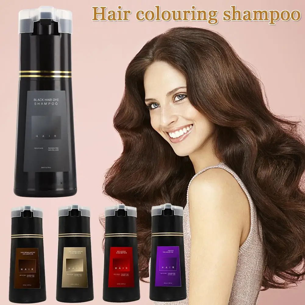 

200ml Nova Hair Instant Dye Shampoo Hair Dye Coloring Shampoo For Gray Hair Long Lasting Nourish For Women & Men