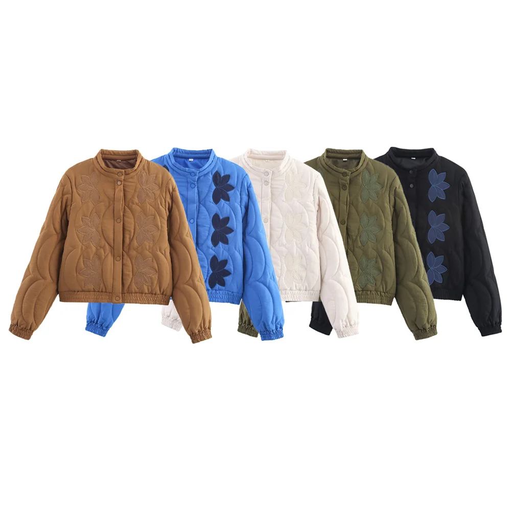

Autumn new women's clothing fashion, personality, versatile, casual positioning, quilted cotton embroidered cotton coat jacket