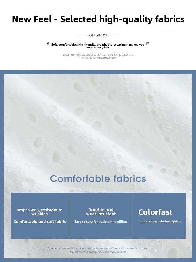 

Белая кружевная юбка трапециевидной формы, женская весна-осень 2023, новая милая корейская длинная юбка маленького размера с полой вышивкой