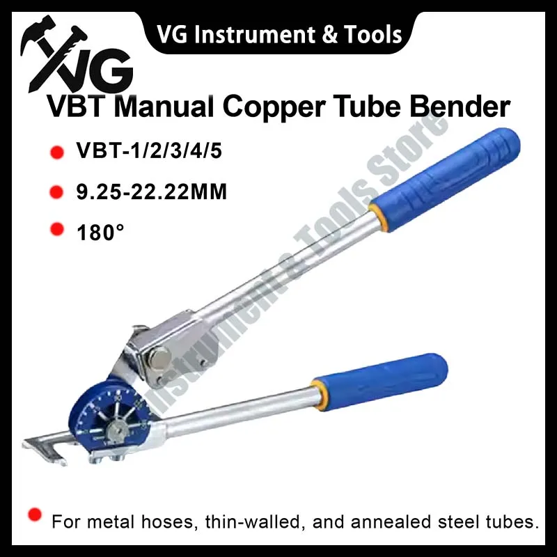 New VBT-1 2 3 4 5 Manual Pipe Bender for Signal Line Tubing 12mm–22mm Copper Aluminum Multi-Use 1/2 5/8 3/4 Inch Tube Bender