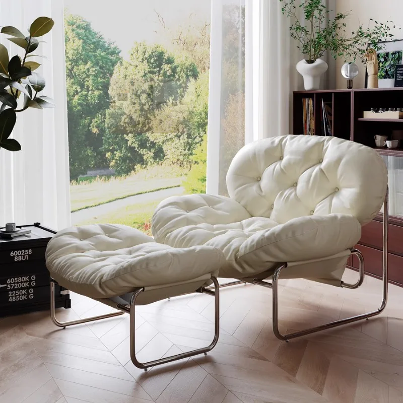 Silla individual informal con diseño de viento y crema de nube, sofá con rasguño de gato estilo Bauhaus Medieval