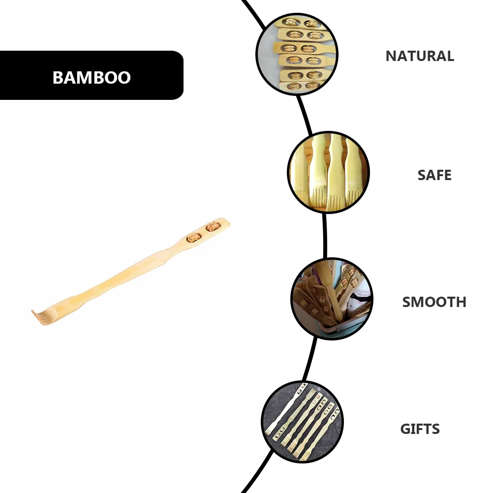 

5pcs Bamboo Back Scratcher Wood Body Massager For Itching Relief Portable Extendable Self Massage Tool