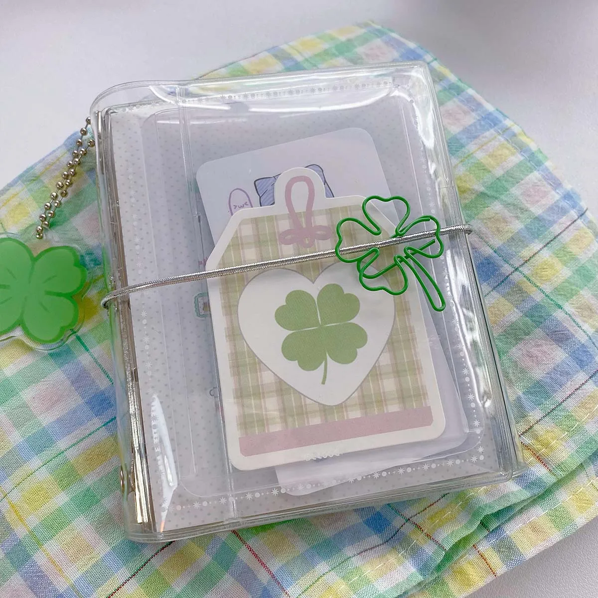 10pcs INS Style Paper Clips Lucky Four-Leaf Clover Bookmark Aesthetic Novelty Shape Clips for Scrapbooking Gift & Journal Decor