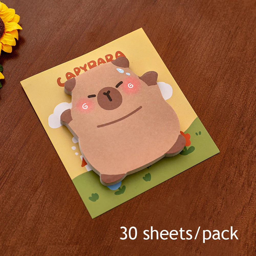 Imagem -03 - Kawaii Capybara Sticky Notes Índice Notepad Acessórios de Escritório Diário Memo Pad Scratch Paper Papelaria Estética Bonito Pacotes