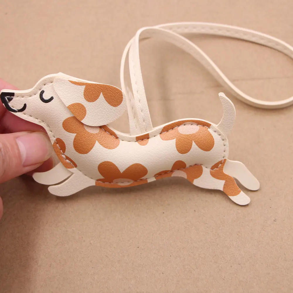New Double-sided Printing Personalized Dachshund Puppy Luggage Lanyard Pendant Clothing Pendant Dog Hanging Cute Keychain