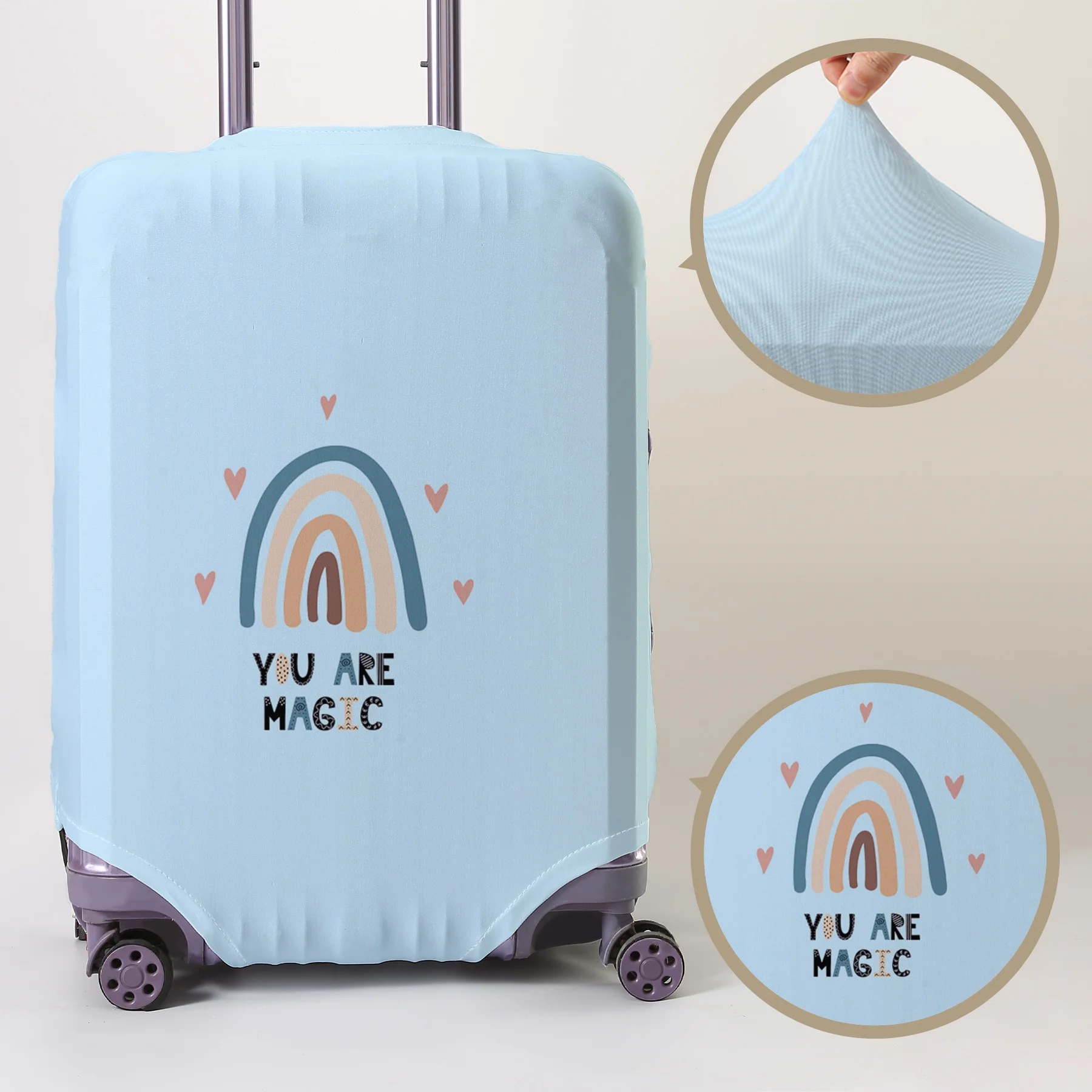 

Защитный чехол для багажа с радужным узором, подходит для чехлов для багажа размером 18-32 дюйма, перчаток для ручек багажа, дорожных аксессуаров.