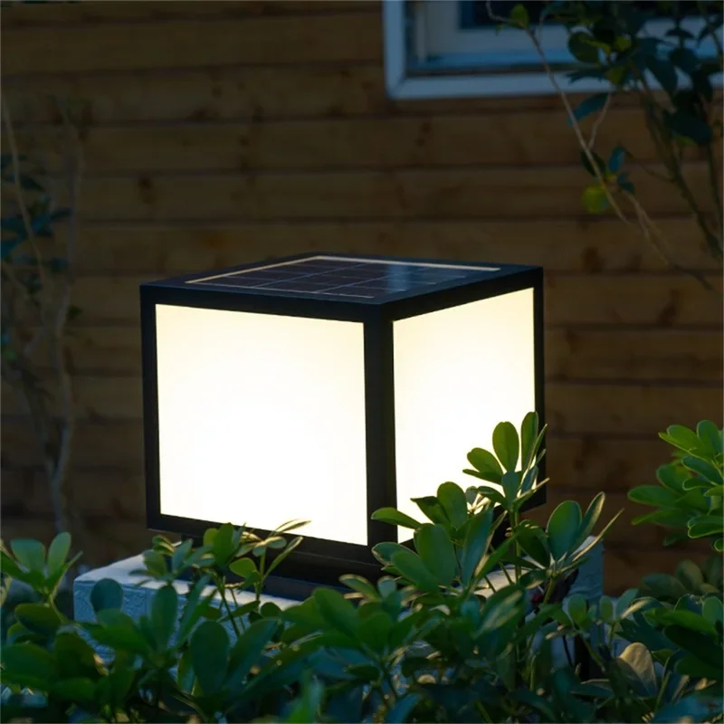 Solar Post Lamp Wall Lights With Remote Control Waterproof IP65 Modern LED For Home Garden