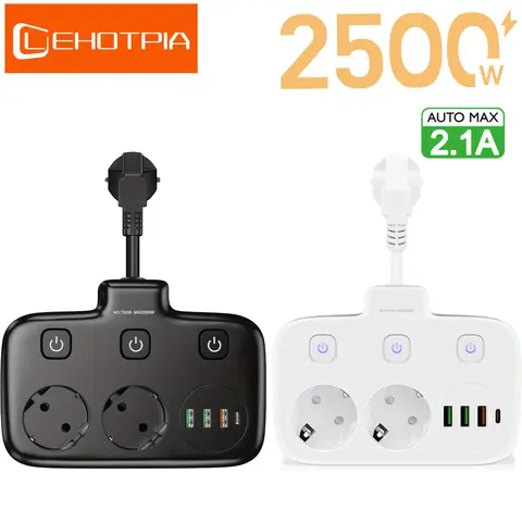 EU KR 플러그 전원 스트립 AC 콘센트 USB C 포트가 있는 멀티탭 전기 벽 소켓 연장 코드 고속 충전 네트워크 필터